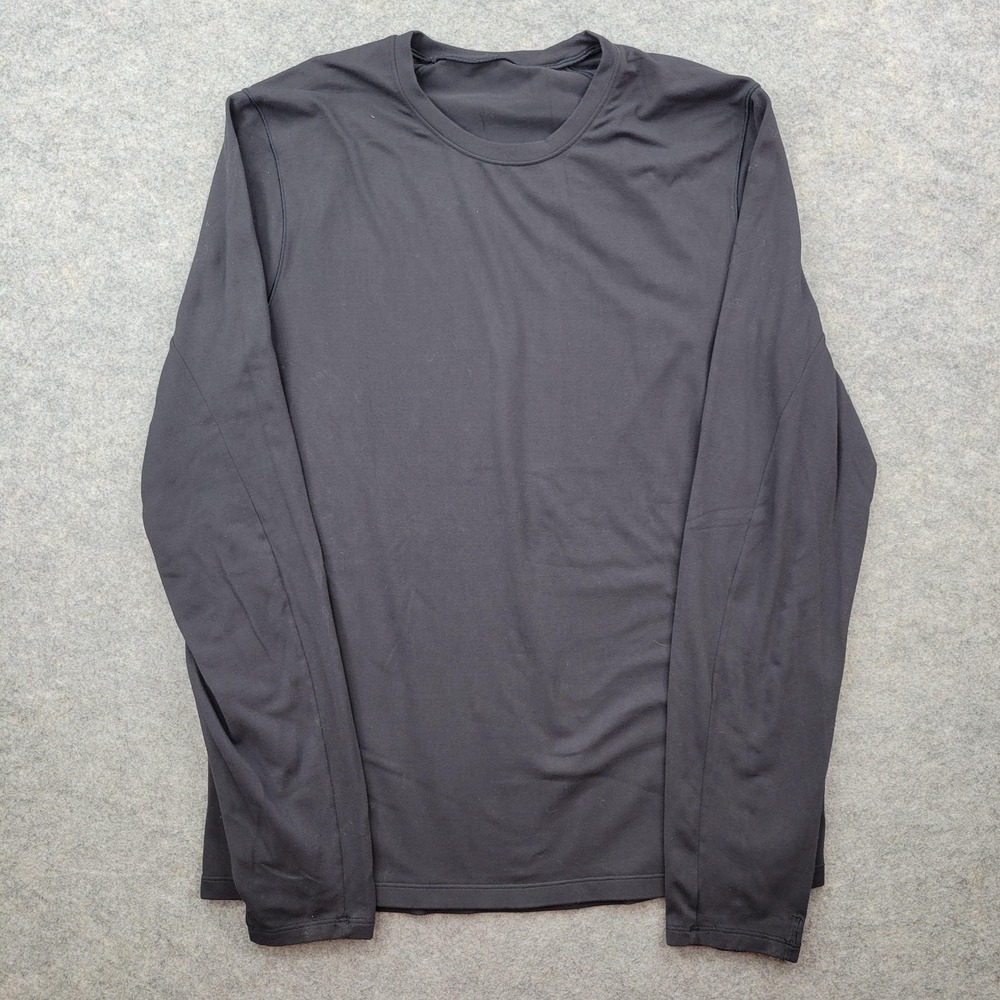 Lululemon Shirt Mens Medium Black Long Sleeve Lightweight Athletic Top Gym